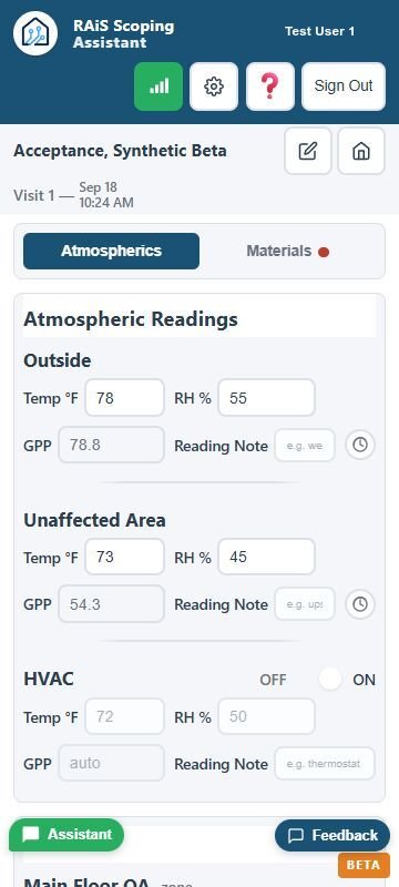 RAiS mobile atmospheric readings using fictional training data