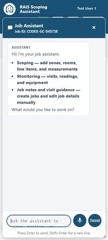 Home RAiS Job Assistant open in mobile view