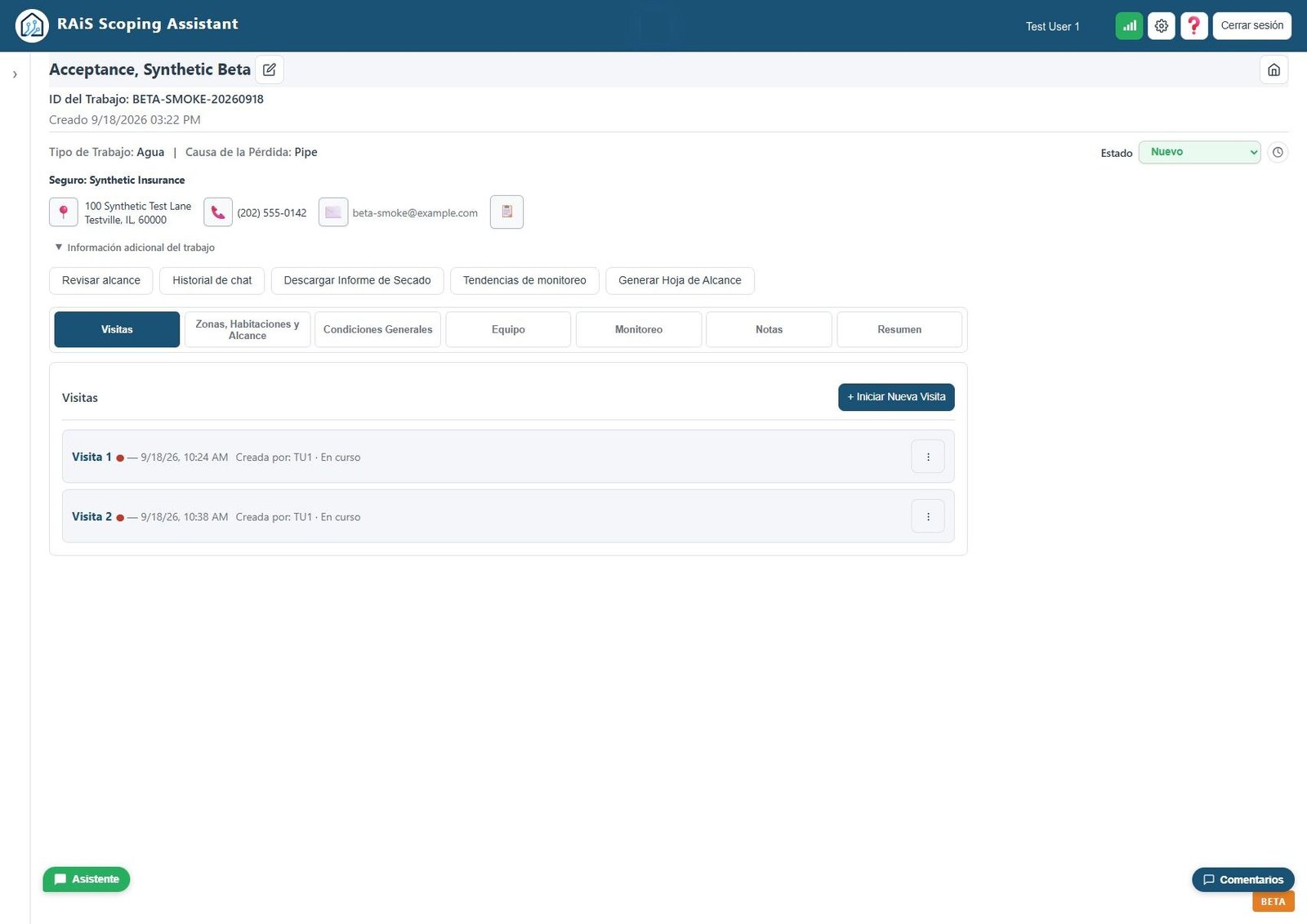 Inicio — Español Espacio de trabajo de RAiS en español con datos ficticios